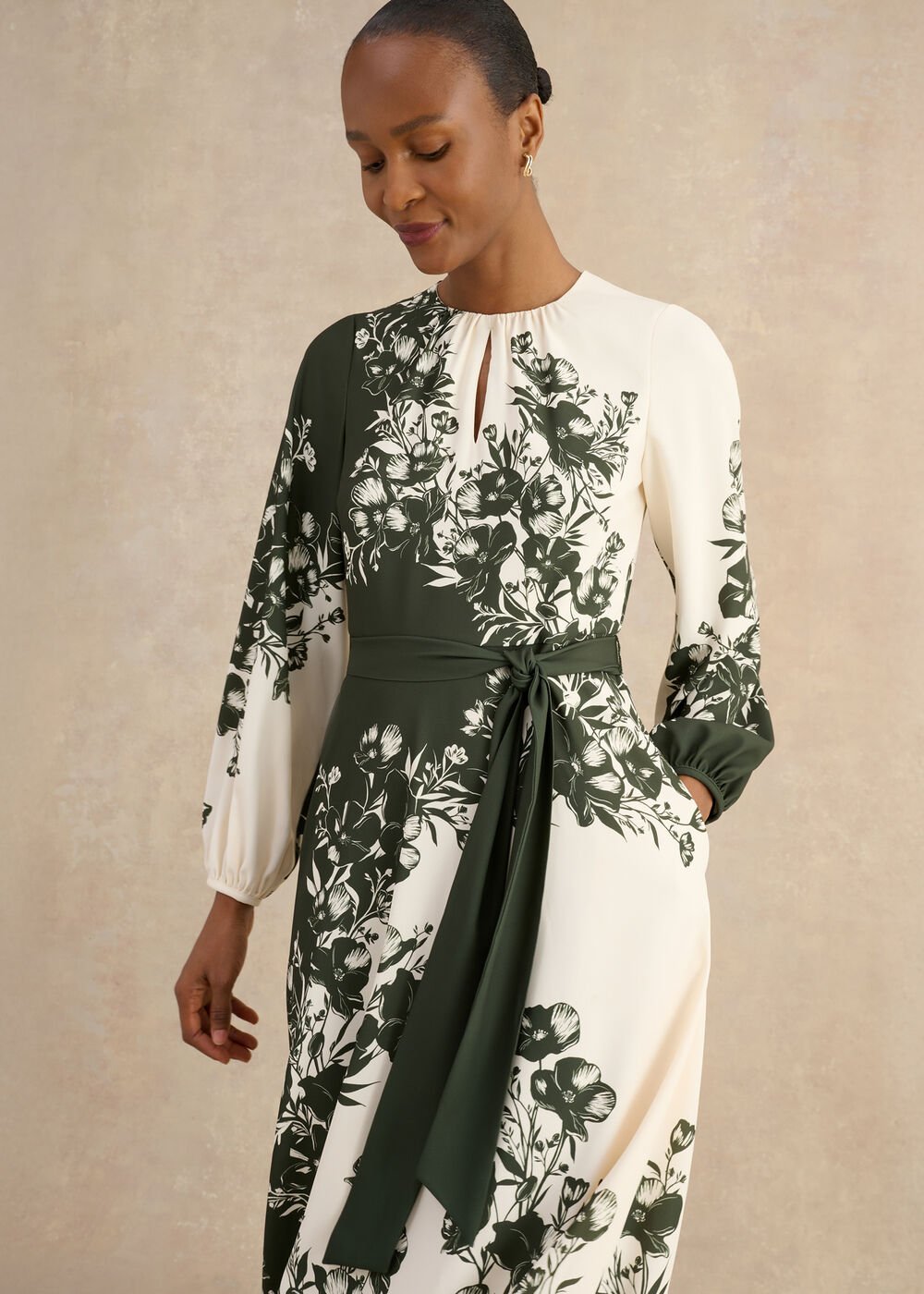 Hilliard Dress, Green Cream, hi-res