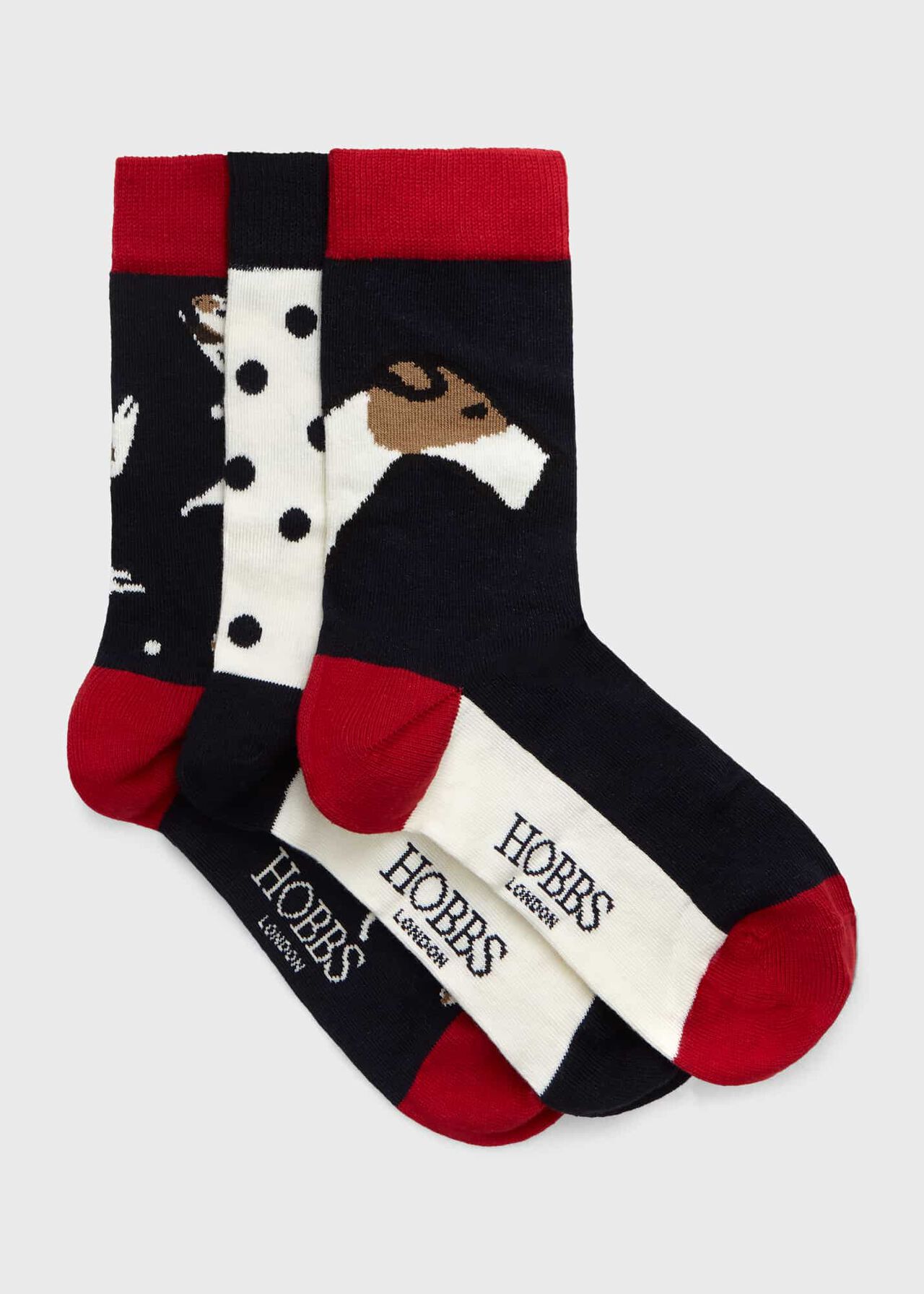 Fox Terrier Sock Set , Navy, hi-res