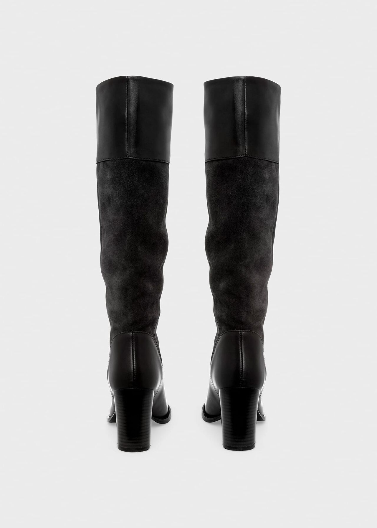Stephanie Leather Knee Boots, Black, hi-res