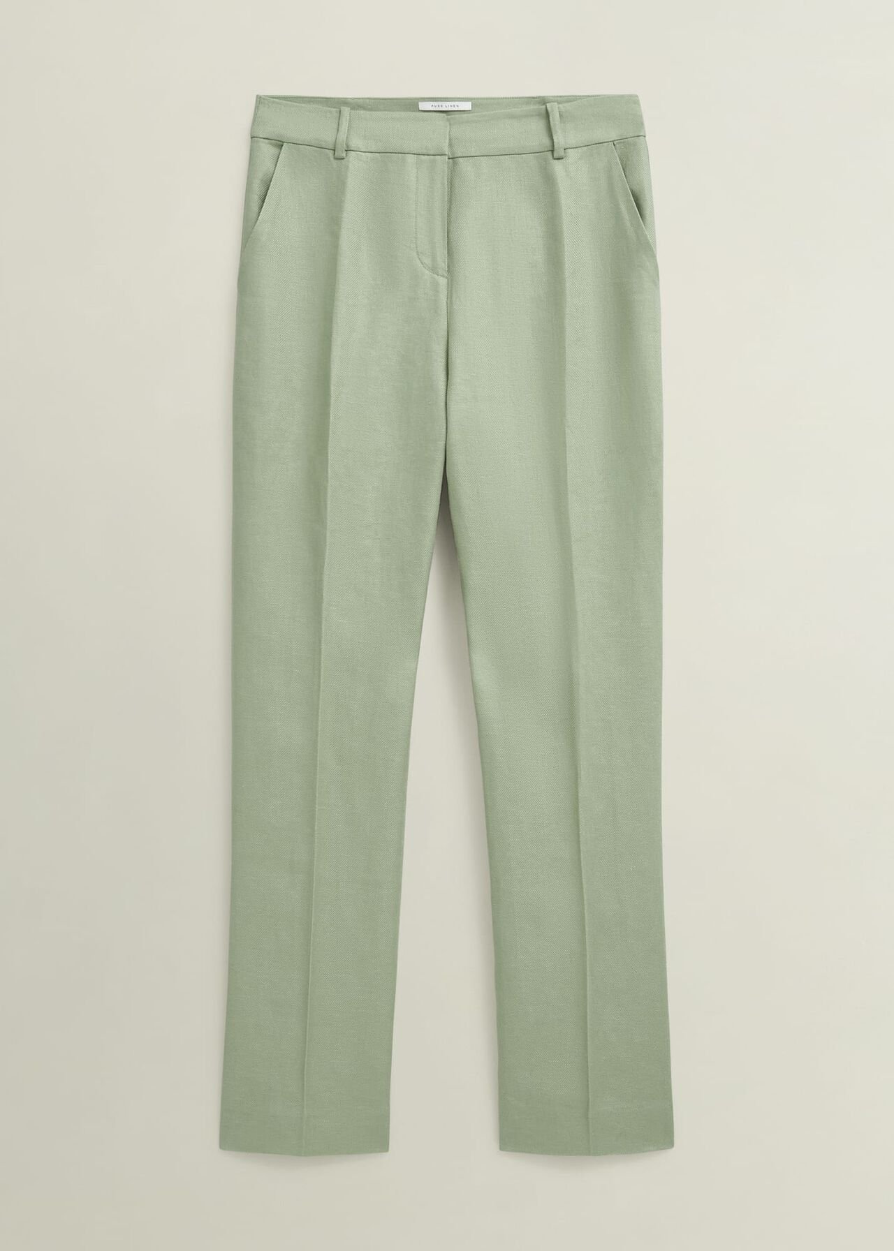 Petite Marietta Linen Straight Pants, Sage Green, hi-res