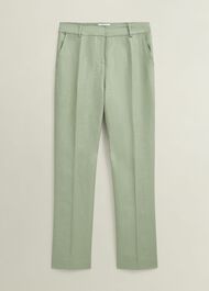 Petite Marietta Linen Straight Pants, Sage Green, hi-res