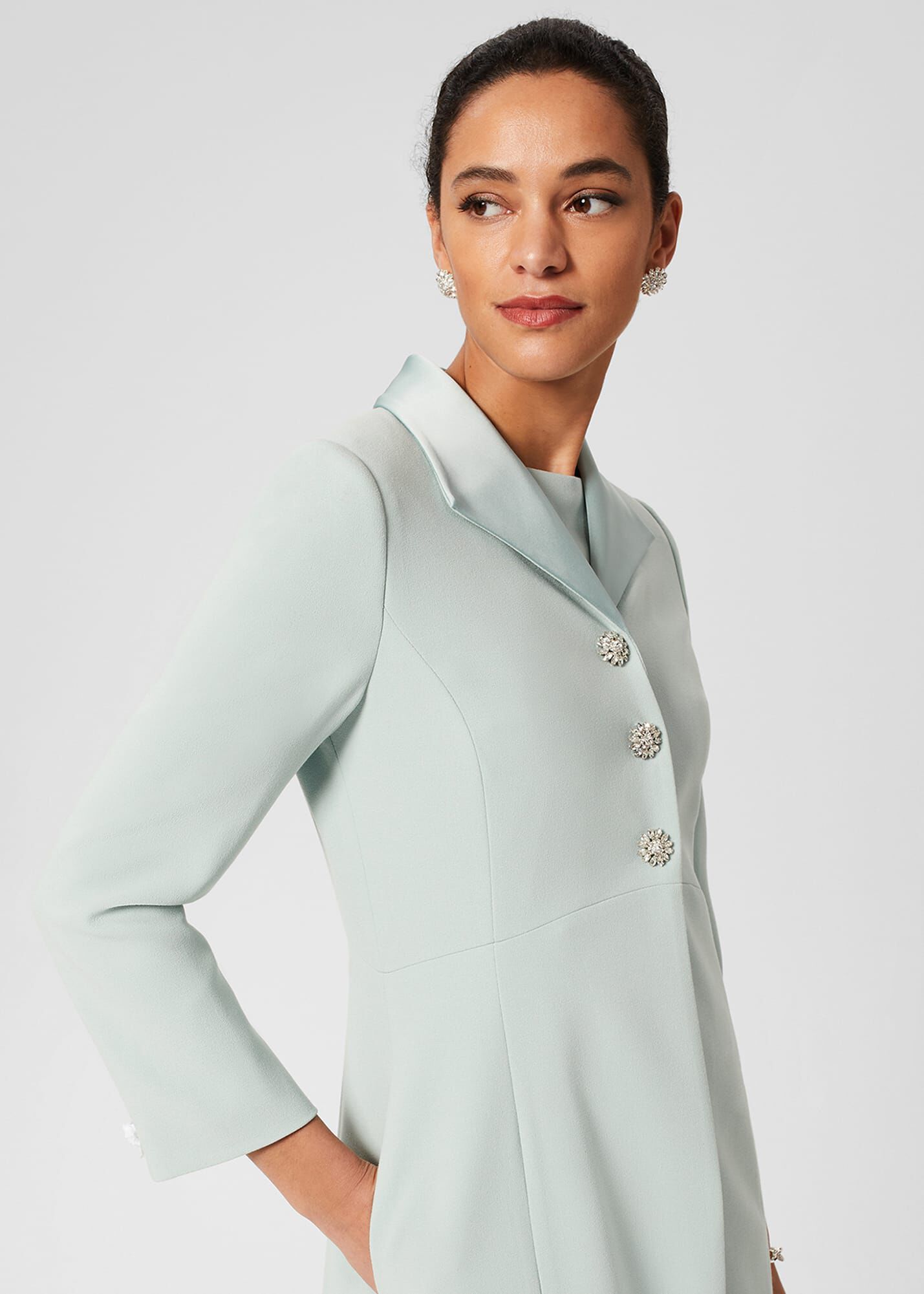 Green fit hotsell and flare coat