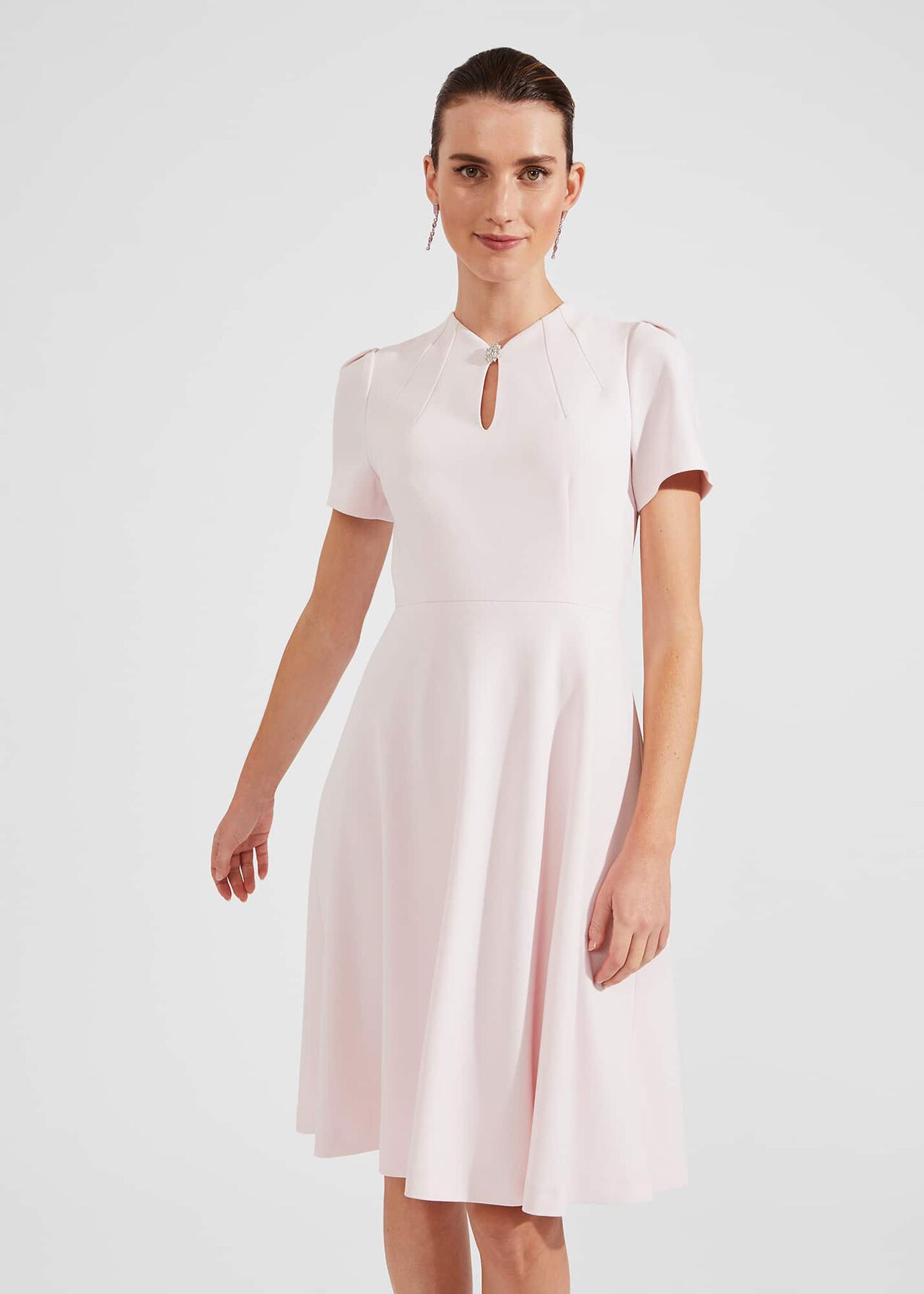 Chara Fit And Flare Dress, Pale Pink, hi-res