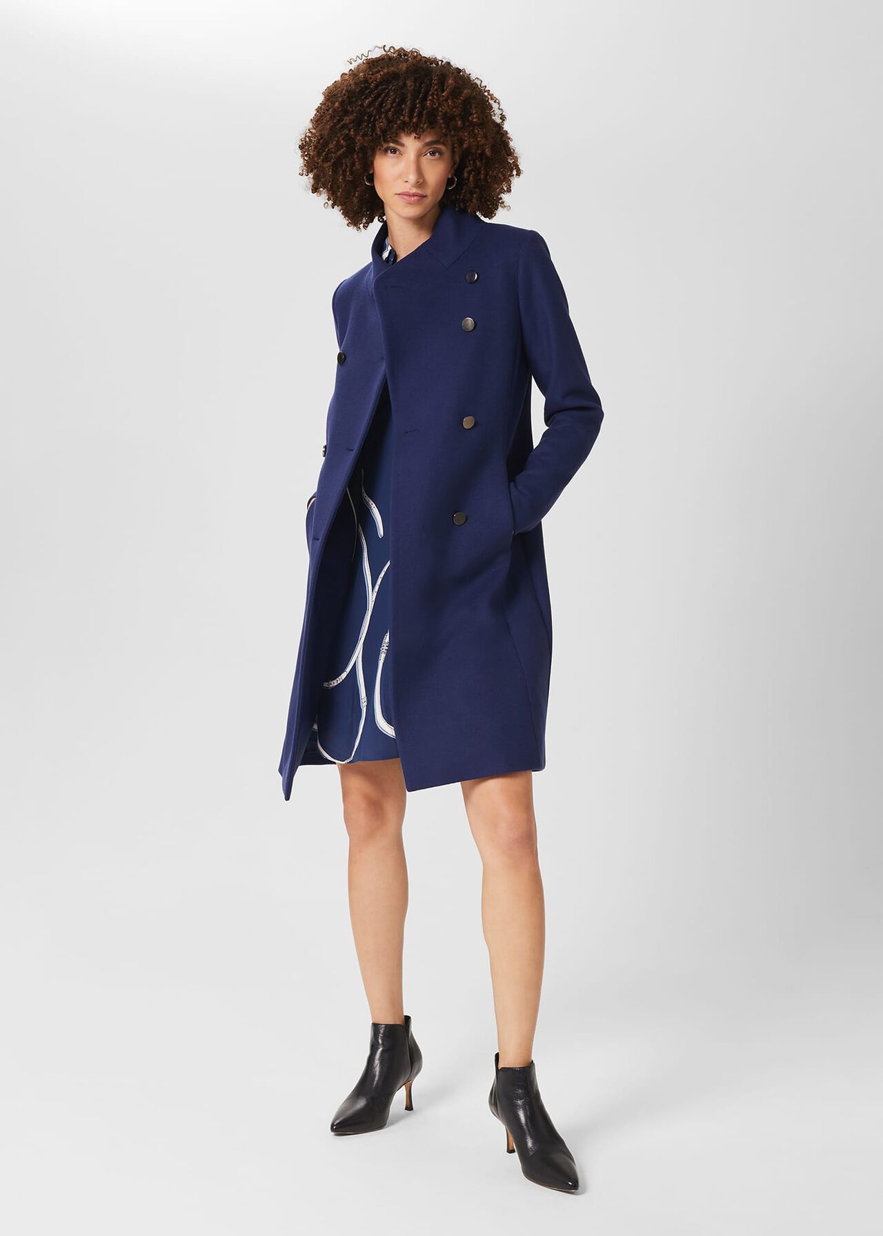 Johanna Wool Blend Coat, Deep Blue, hi-res