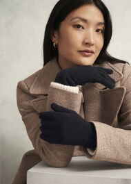 Acacia Knit Gloves, Beige Black, hi-res