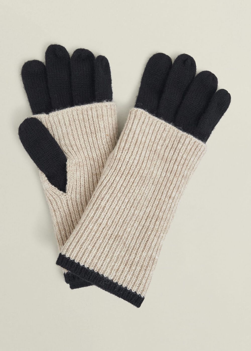 Acacia Knit Gloves, Beige Black, hi-res