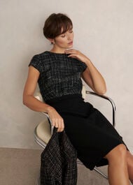 Petite Esme Match Black Dress, Black White, hi-res