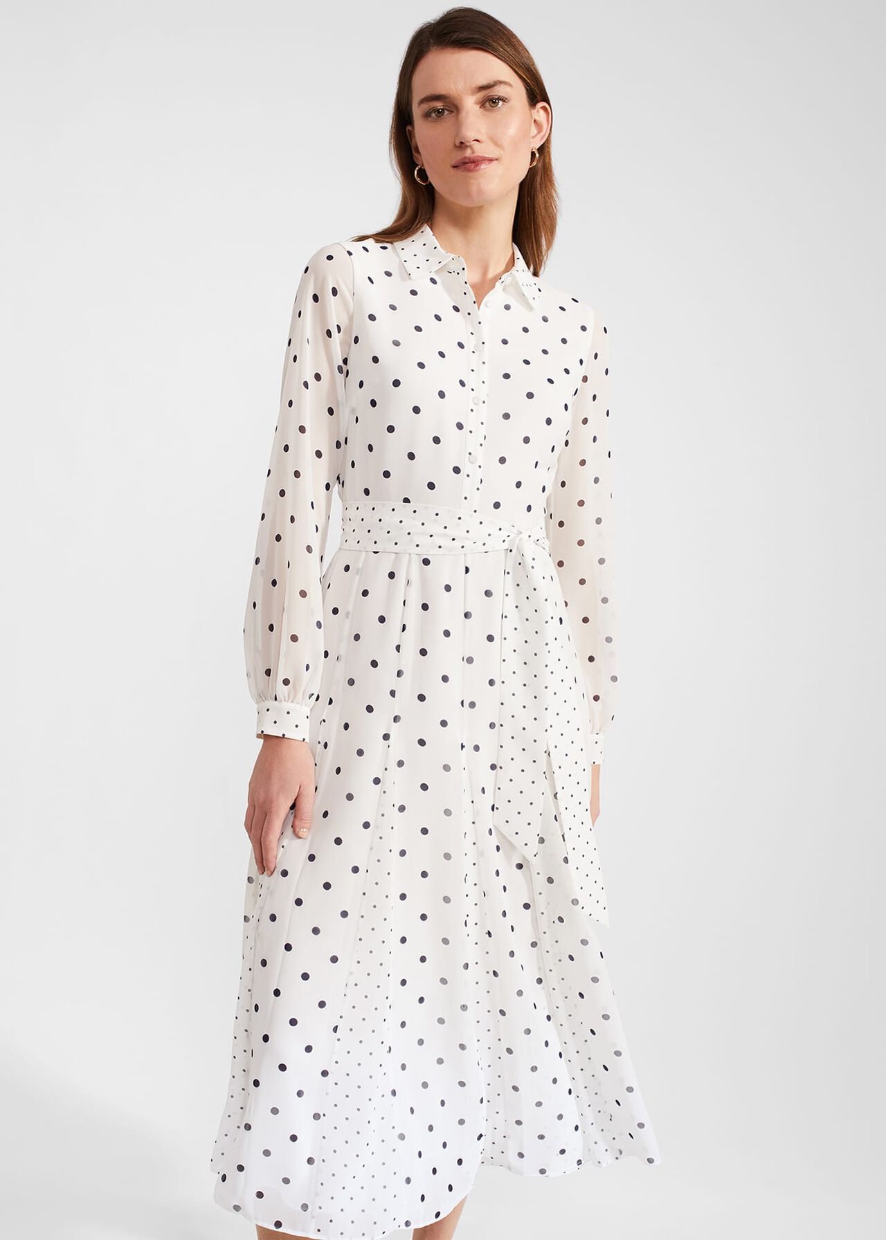Lucilla Dress, Ivory Navy, hi-res