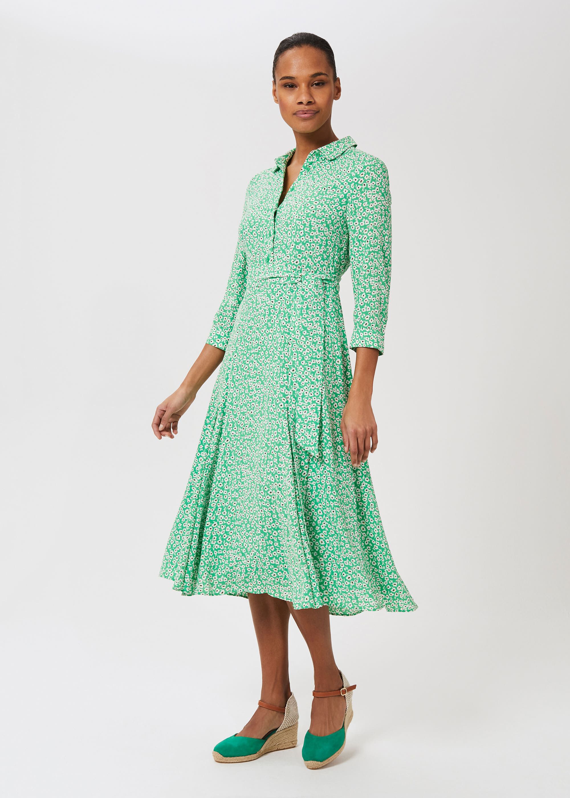 hobbs green floral dress