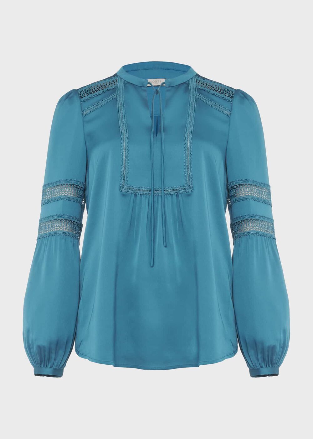 Evianna Lace Detail Blouse , Deep Jade Blue, hi-res