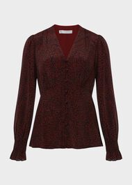 Maggie Blouse, Burgundy Black, hi-res