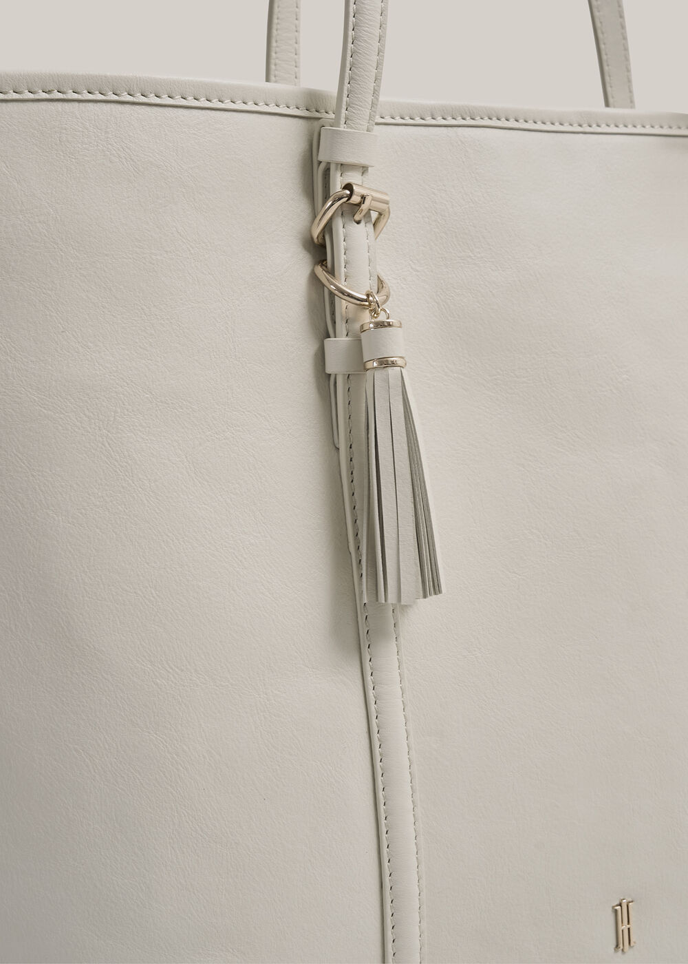 Kyra Leather Tote Bag, Warm Ivory, hi-res