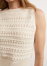 Colemere Knitted Tank Top, Buttercream, hi-res