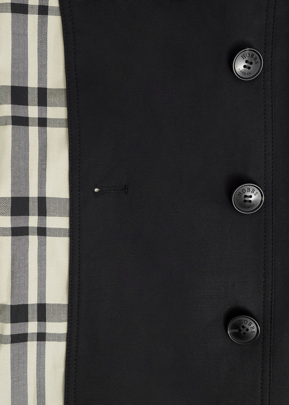 Petite Skylar Shower Resistant Trench Coat, Black, hi-res