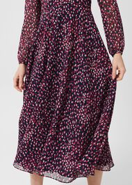 Aurora Fit And Flare Dress, Navy Multi, hi-res