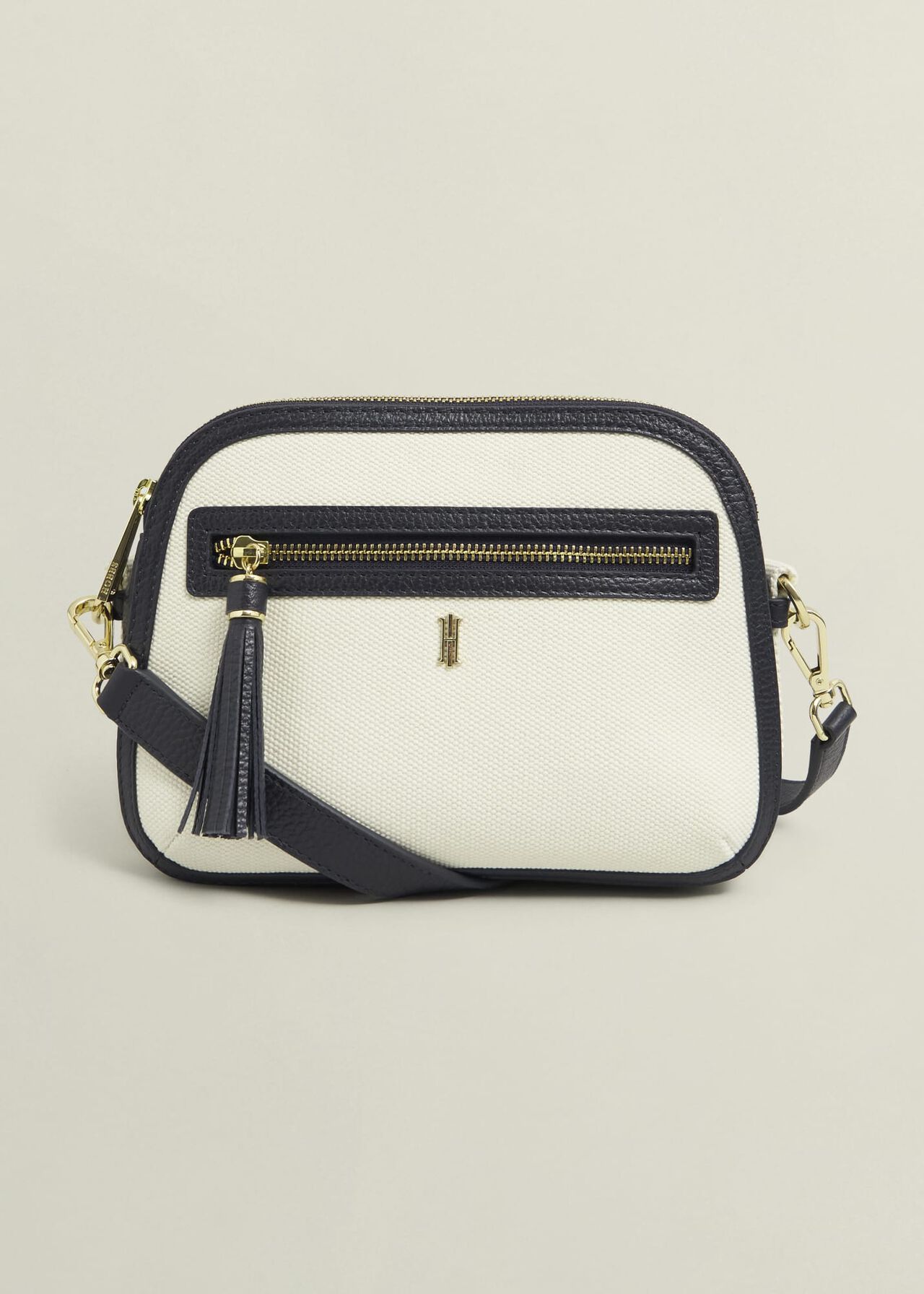 Carlton Canvas Crossbody Bag, Natural Navy, hi-res