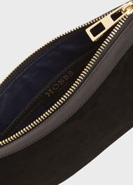 Lundy Suede Wristlet, Black, hi-res