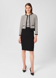 Sienna Houndstooth Jacket, Ivory Black, hi-res