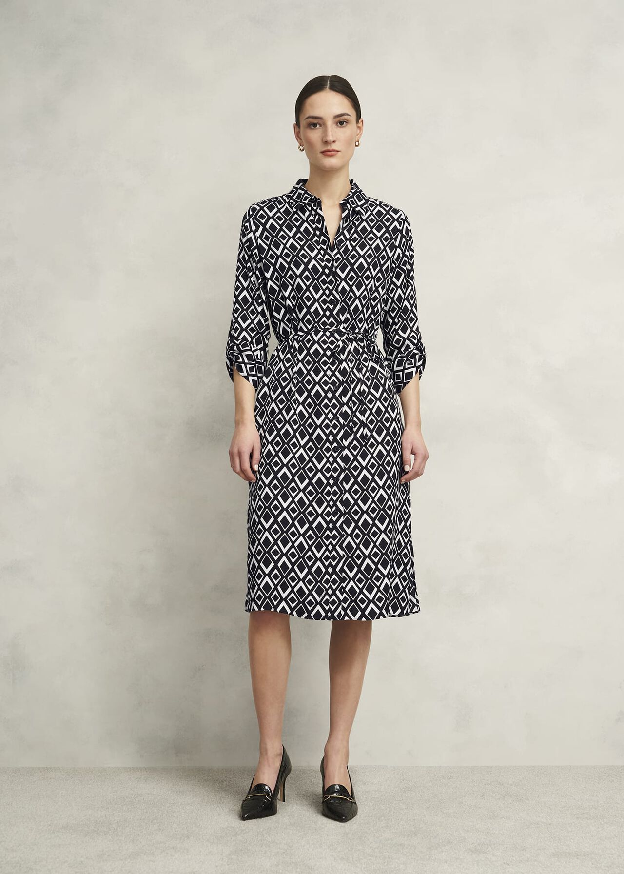 Petite Cali Dress, Navy Ivory, hi-res
