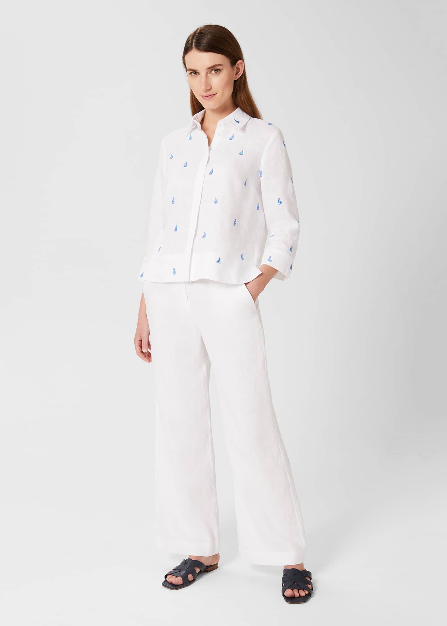 ホブズ HOBBS NITA SHIRT （WHITE） HOBBS Nita Linen Shirt in White | endource