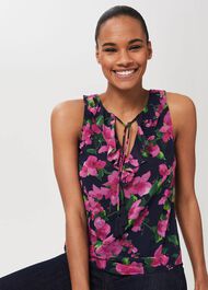 Darcey Floral Top, Navy Multi, hi-res