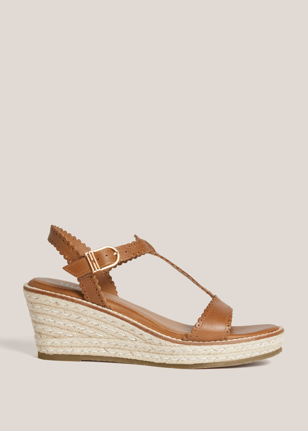 Alyssa Leather Espadrilles, Tan, hi-res