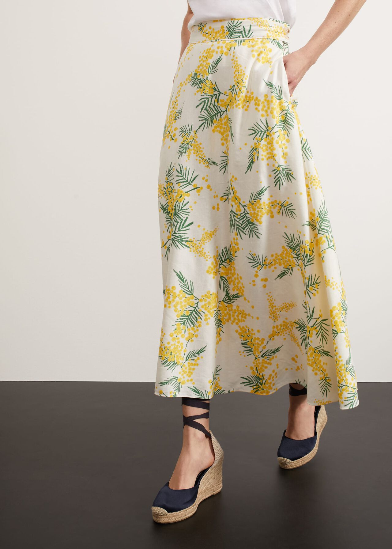 Foxcote Floral Skirt, Ivory Multi, hi-res