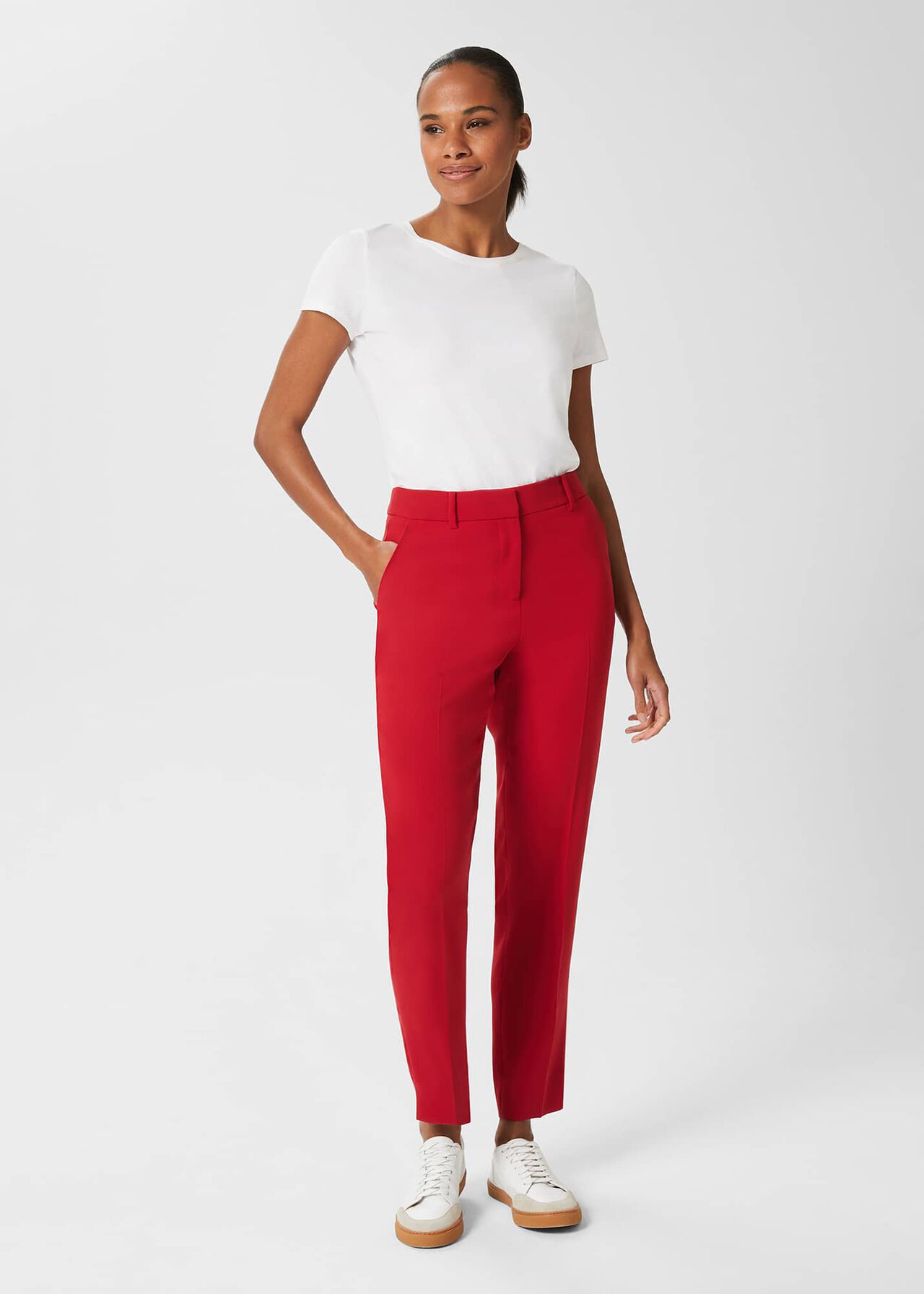 Adelia Trousers, Red, hi-res