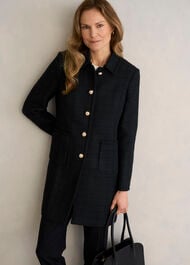 Evangeline Tweed Coat, Black, hi-res
