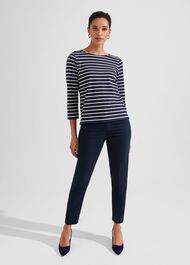 Petite Quin Tapered Trousers, Navy, hi-res