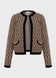 Perrie Knitted Jacket, Black Camel, hi-res