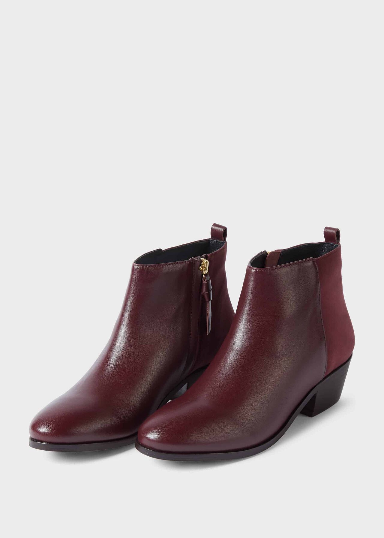 Alice Leather Ankle Boots, Wine, hi-res