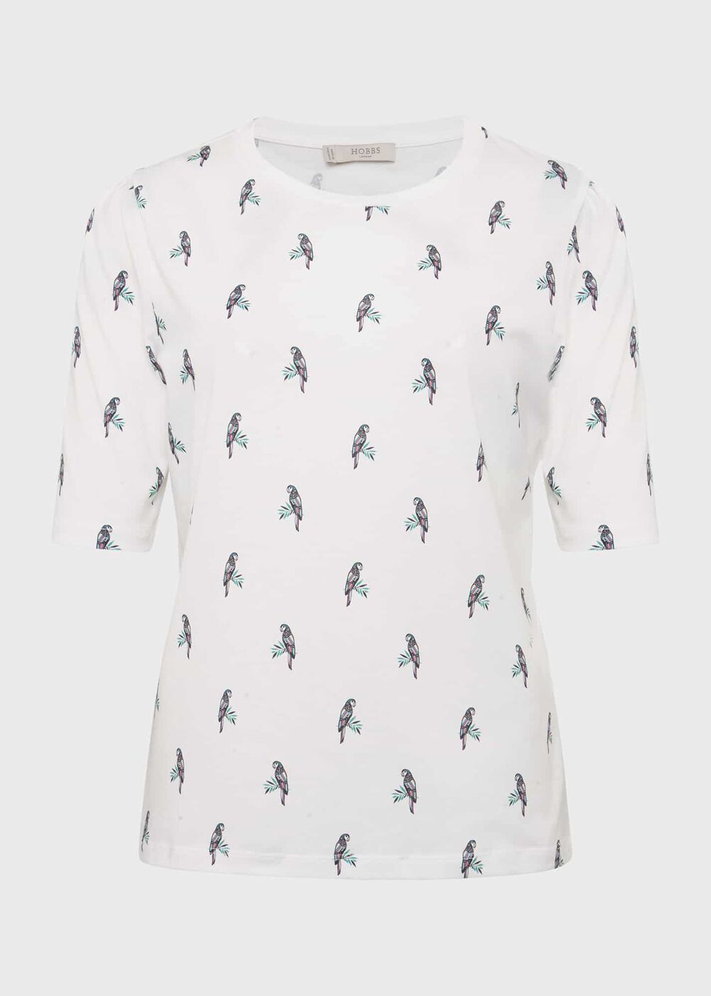 Eva Cotton Printed T-Shirt, White Navy, hi-res