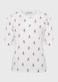 Eva Cotton Printed T-Shirt, White Navy, hi-res