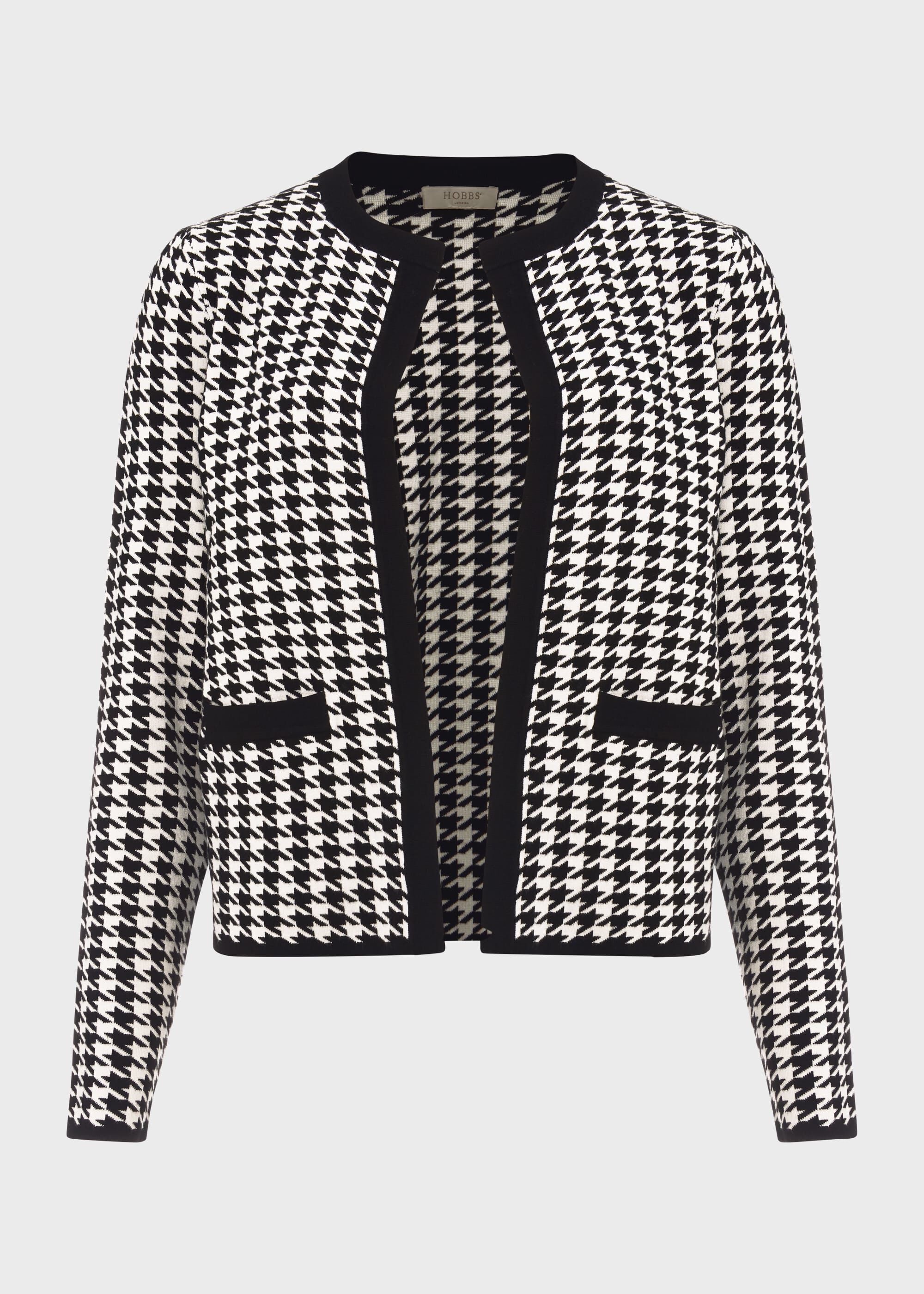 Alena Houndstooth Knitted Jacket | Hobbs