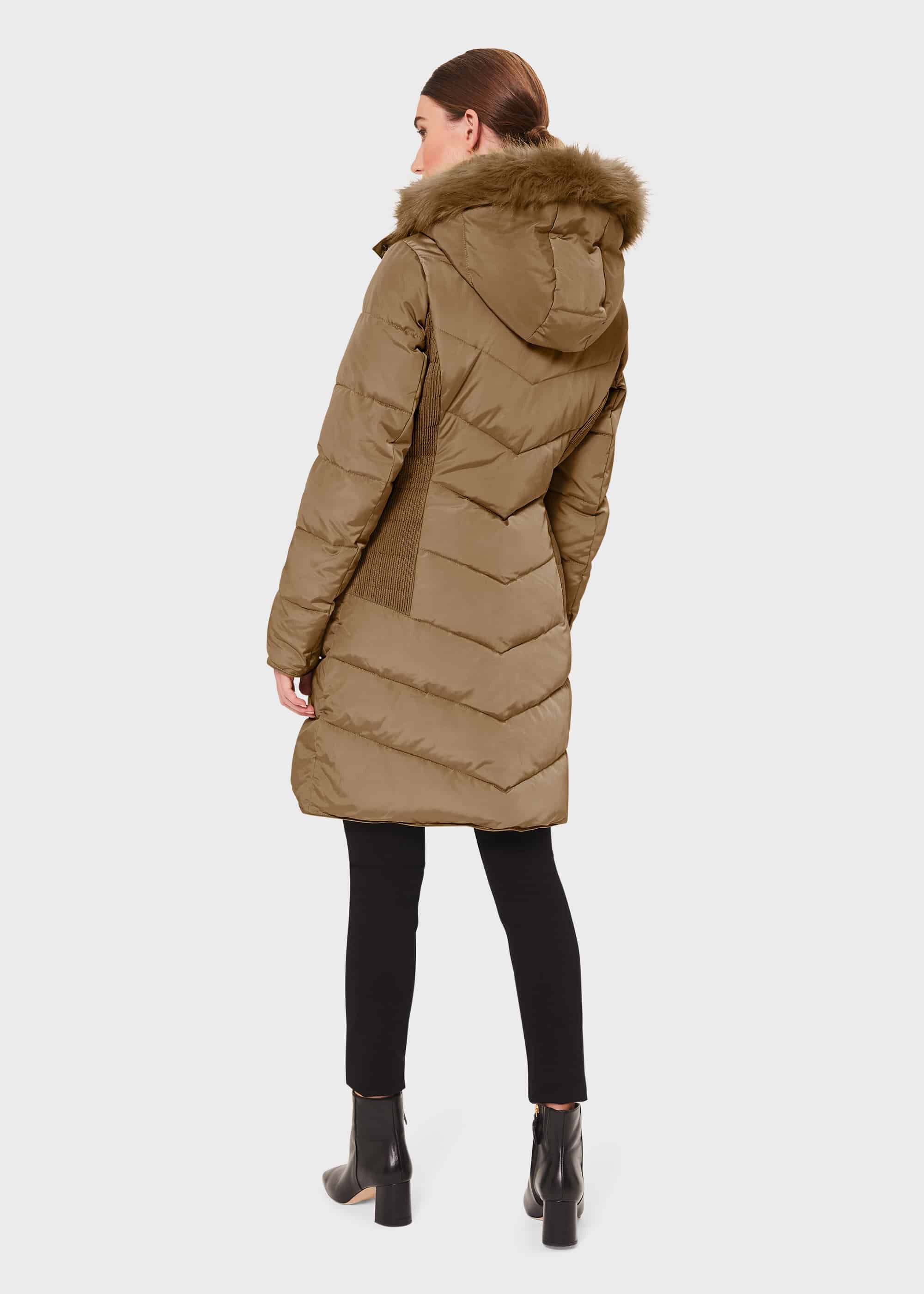 camel coloured puffer jacket