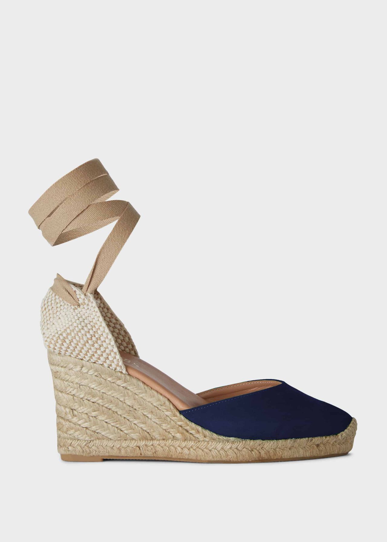 Trina Suede Wedge Espadrilles, Navy, hi-res