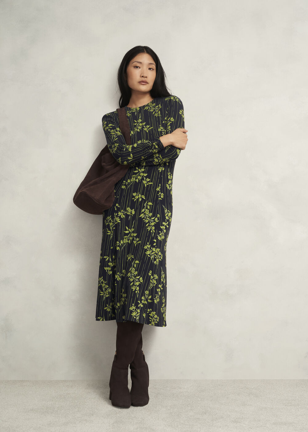 Petite Alison Dress, Navy Green, hi-res