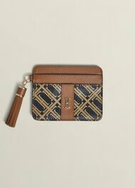Romina Leather Cardholder, Tan Multi, hi-res