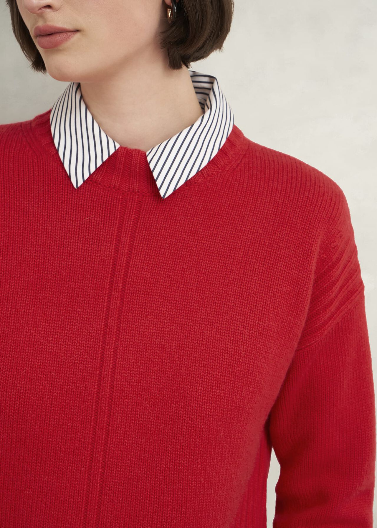 Dora Wool Cashmere Sweater, Vibrant Red, hi-res