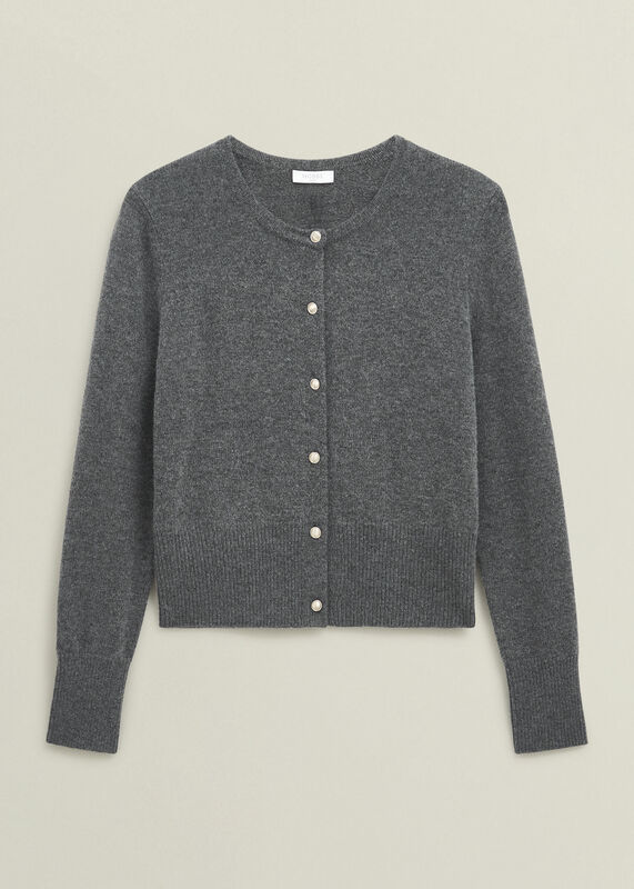 Lulah Wool Blend Fur Collar Knitted Cardigan