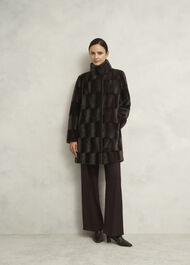 Petite Rosanne Faux Fur Coat, Alder Brown, hi-res