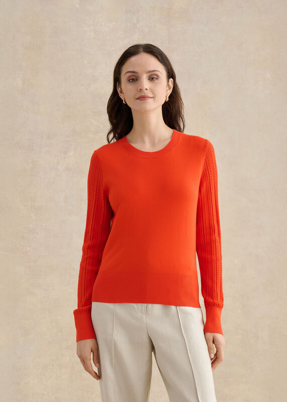 Dianna Pointelle Sleeve Jumper