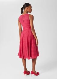 Della Spot Fit And Flare Dress, Fuchsia Pink, hi-res