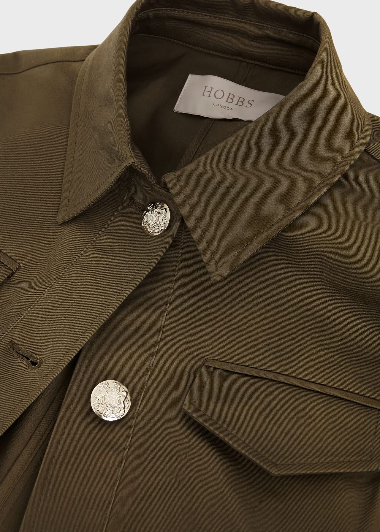 Farrah Cotton Blend Jacket, Olive Green, hi-res