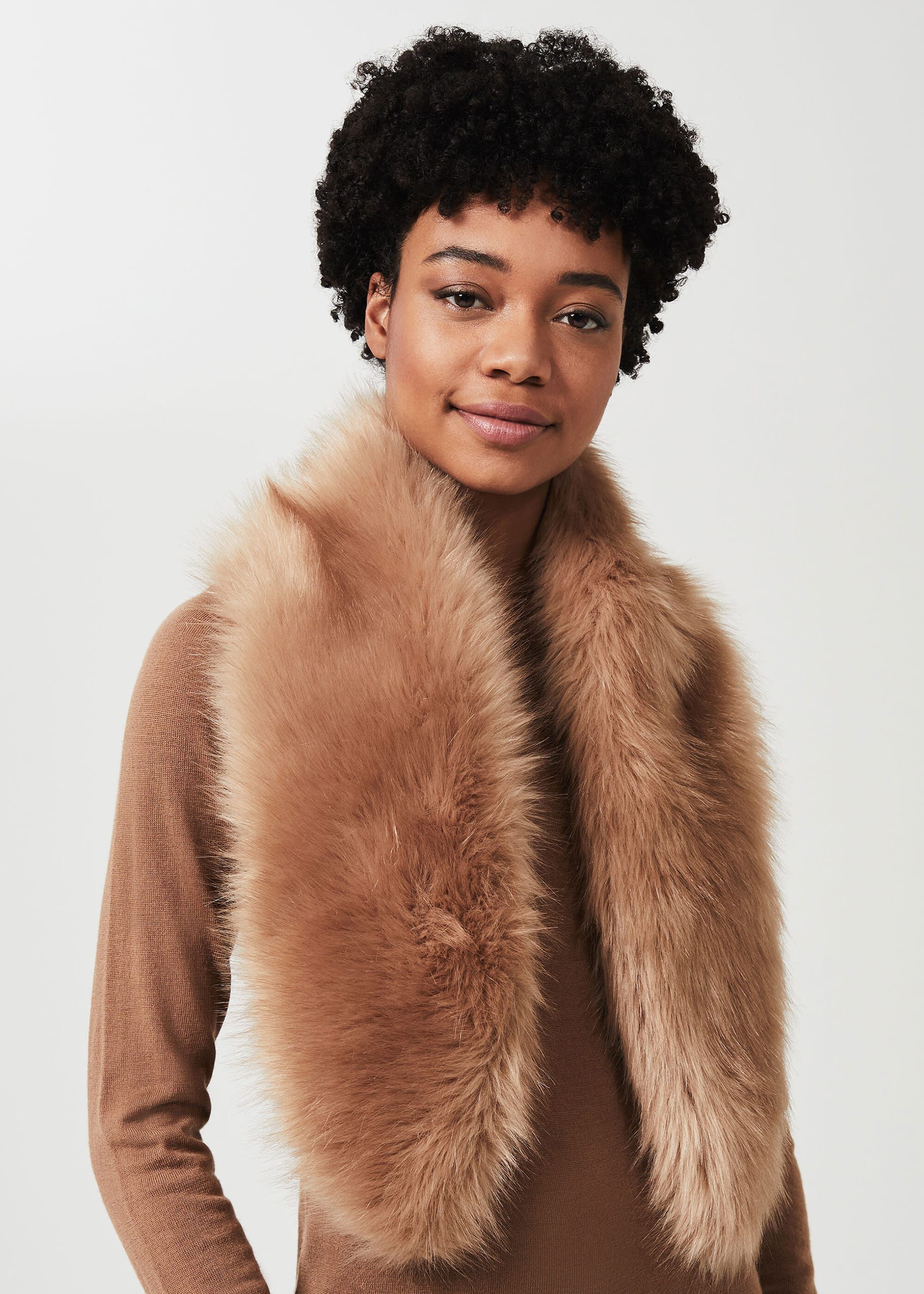 brown fur wrap
