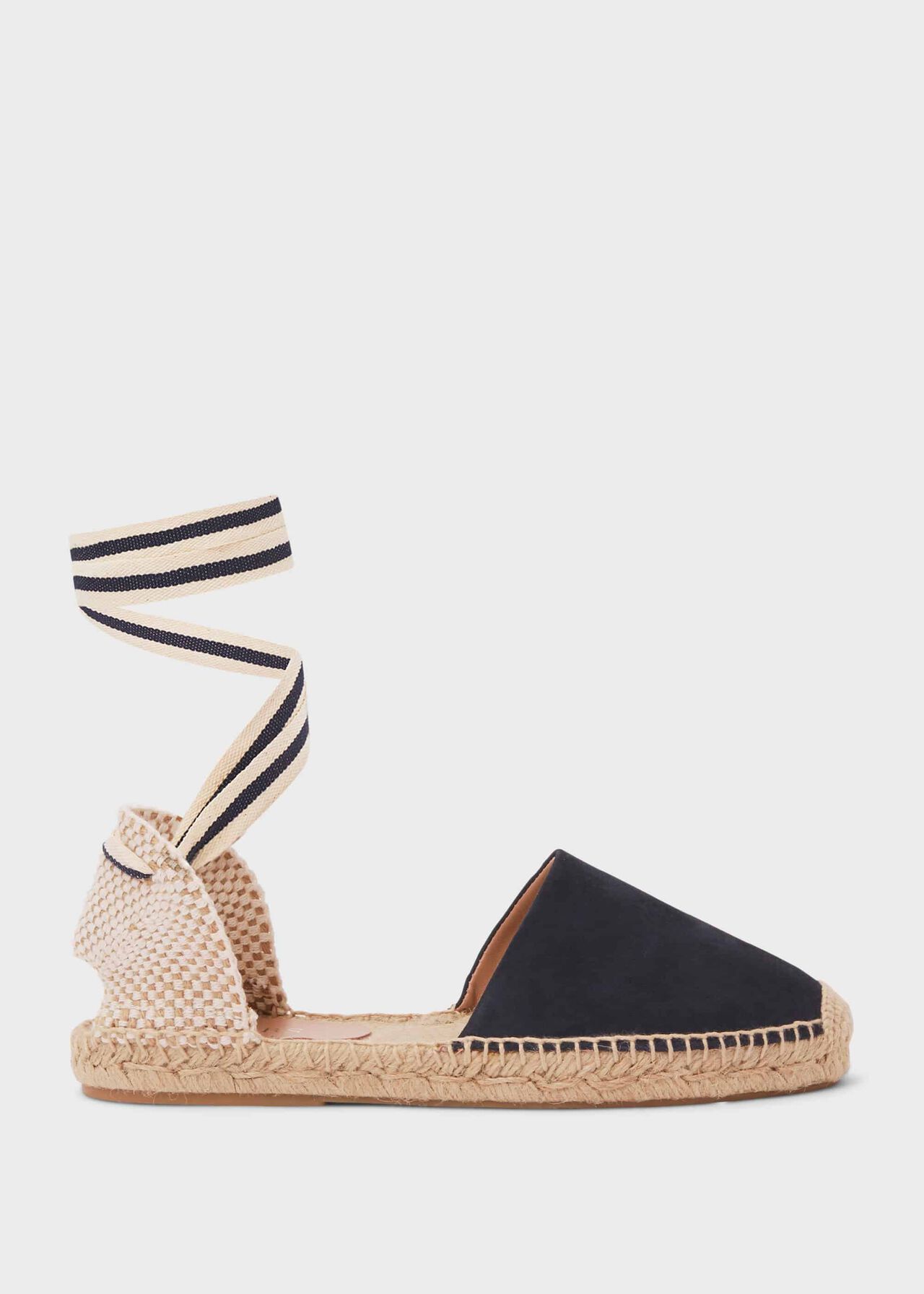 Louisa Suede Flat Espadrilles, Navy, hi-res