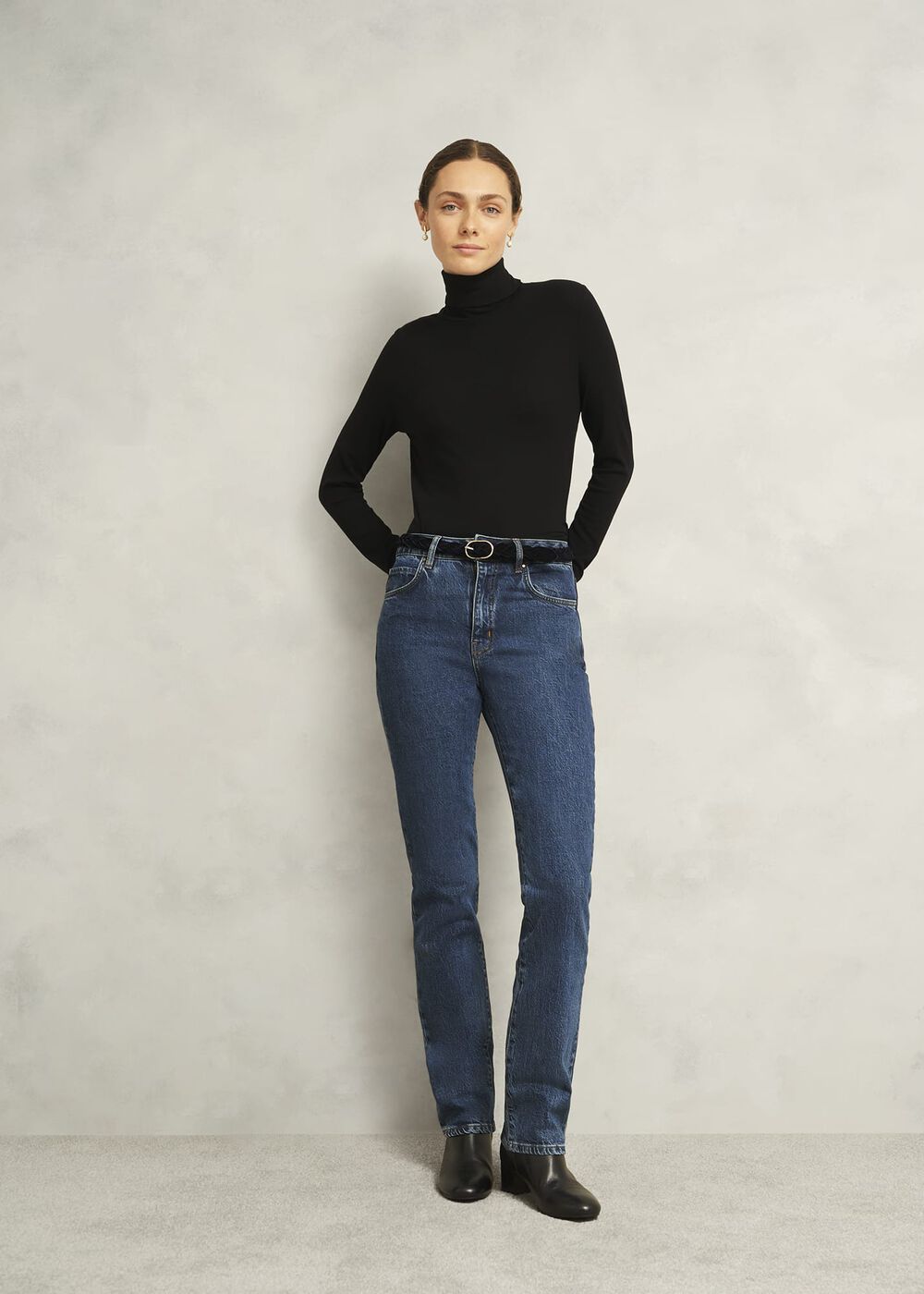 Meera Suede Woven Belt, Black, hi-res