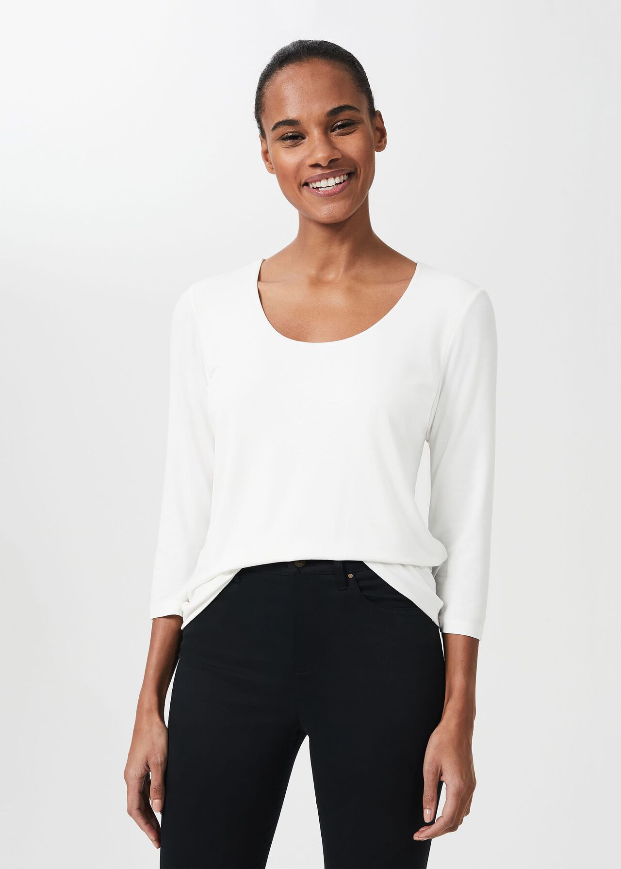 Daisy Double Fronted Top, Ivory, hi-res