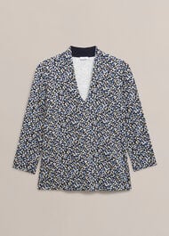 Aimee Printed Top, Navy Multi, hi-res